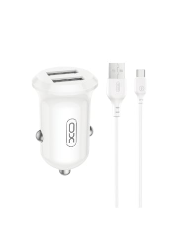 XO XO Kfz-Ladegerät CC67 12W 2x USB schwarz + USB - USB-C Kabel