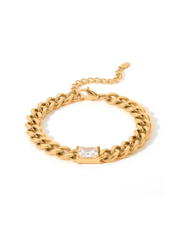 Luxenter Armband mit funkelnden Zirkonia-Steinen, 18 Karat Gelbgold-Finish – Baelah