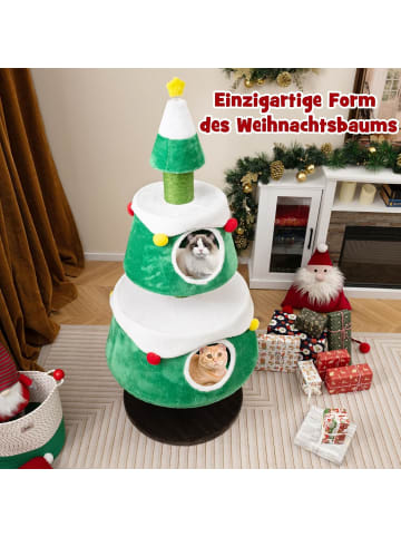 COSTWAY 153 cm Kratzbaum für Weihnachten Katzenbaum in Grün