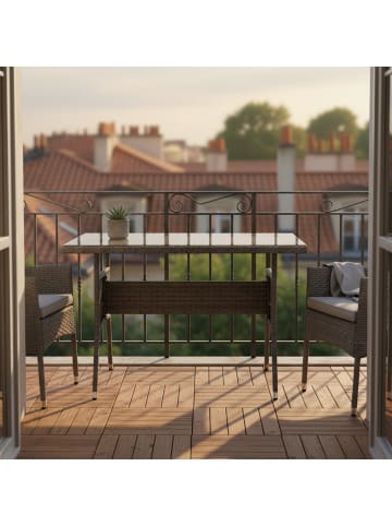 relaxdays Gartentisch in Grau - (B)100 x (H)70 x (T)60 cm