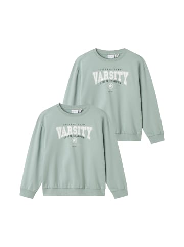 name it 2er-SET Bequemes und cooles Rundhals Sweatshirt für Kinder in Grün