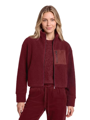BETTY & CO Sweatshirt-Jacke mit Reißverschluss in Fall Burgundy
