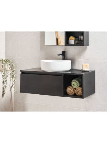 Beliani Waschbeckenunterschrank RUPANCO in Schwarz - (W) 80 x (H) 27 x (L) 40 cm