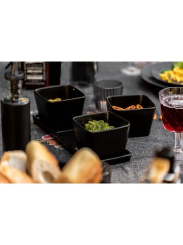 Wenko 3er-Set Snack-Schüsseln mit Tablett, 300 ml in Schwarz, 30,5 x 10 x 8 cm