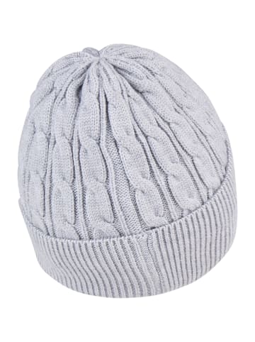 Sterntaler Strickmütze Zopfmuster in silber mel.