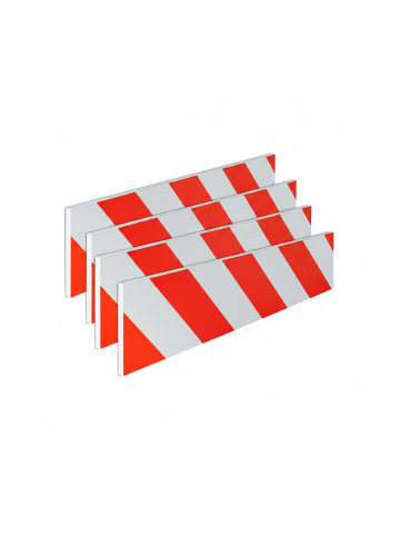 relaxdays 4 x Garagen-Wandschutz in Rot/ Weiß - (B)50 x (H)10 cm