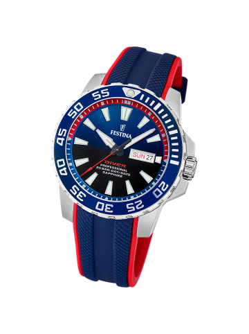 Festina Analog-Armbanduhr Festina The Originals blau, rot groß (ca. 45mm)