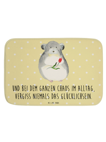 Mr. & Mrs. Panda Badvorleger Chinchilla Blume mit Spruch in Gelb Pastell