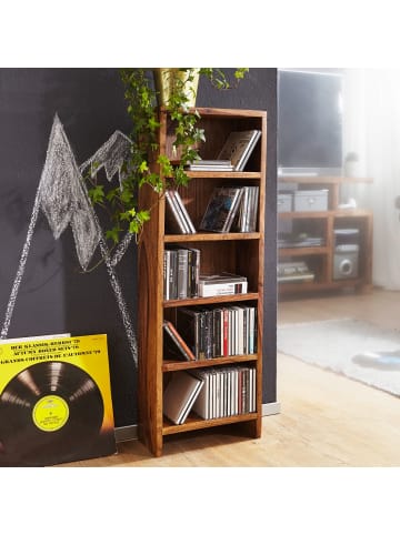 KADIMA DESIGN CD-Regal Massivholz | 90cm, 100 CDs, Sheesham/Akazie in Braun
