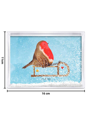 Mr. & Mrs. Panda Bilderrahmen Rotkehlchen Schlitten ohne Spruch in Eisblau