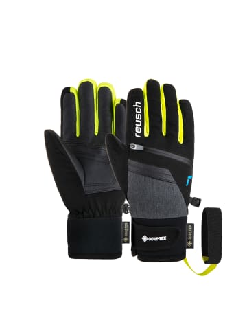 Reusch Fingerhandschuhe Travis GORE-TEX Junior in 7686 blck/blck mel/safety yell