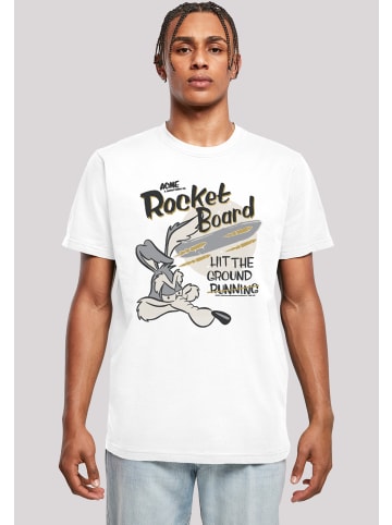 F4NT4STIC T-Shirt Looney Tunes Wile E Rocket Board Cartoon in weiß