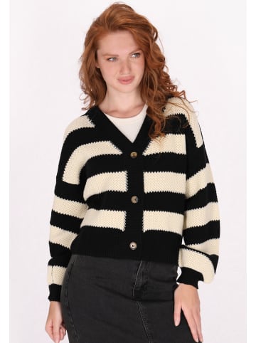 DreiMaster Vintage Damen Cardigan in Schwarz Creme Streifen