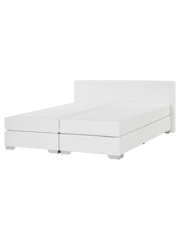 Beliani Doppelbett PRESIDENT in Weiß/Silber - (W) 170 x (H) 90 x (L) 210 cm