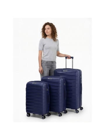 Franky London 4 Rollen Kofferset 3-teilig mit Dehnfalte dark blue