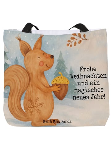 Mr. & Mrs. Panda Shopper Eichhörnchen Weihnachten Design mit Spruch in Weiß