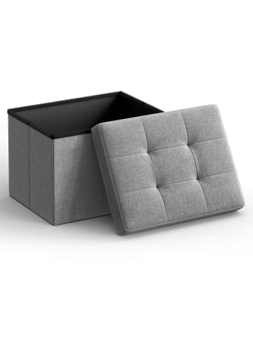 SONGMICS Sitzhocker Minota in Hellgrau - (B)40 x (H)31 x (T)31 cm