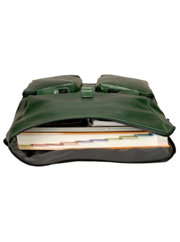 Leonhard Heyden Porto Umhängetasche Leder 32 cm flaschengrün