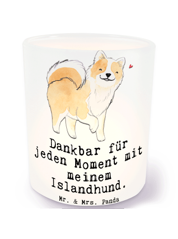 Mr. & Mrs. Panda Kerzenglas Islandhund Moment mit Spruch in Transparent