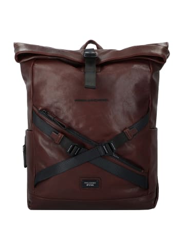 Piquadro Harper Rucksack Leder 48 cm Laptopfach in dark brown