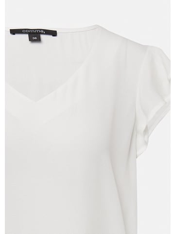 comma Bluse kurzarm in Weiß