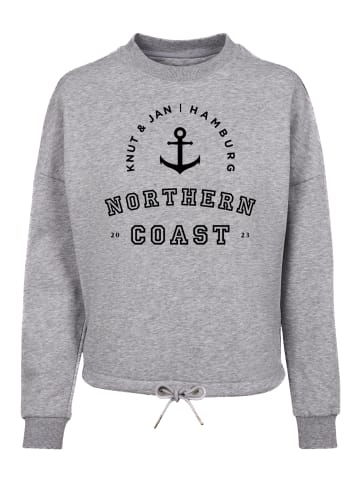 F4NT4STIC Oversize Sweatshirt Northern Coast Knut & Jan Hamburg in grau meliert