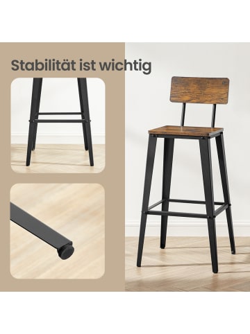 VASAGLE 2er-Set: Barhocker Barnet-old in Vintagebraun - (B)50.5 x (H)102.2 x (T)45.4 cm