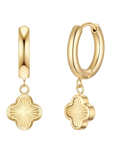 Glanzstücke München Ohrringe Creolen Kleeblatt aus Edelstahl in gelbgold