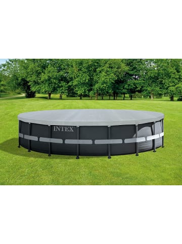 Intex Deluxe Abdeckplane für Frame Pool Ø 549cm, Überhang 25cm in schwarz