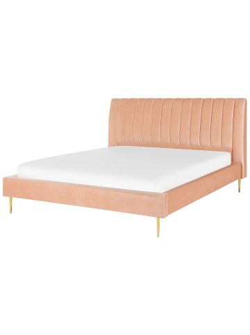 Beliani Doppelbett MARVILLE in Rosa - (W) 198 x (H) 124 x (L) 225 cm