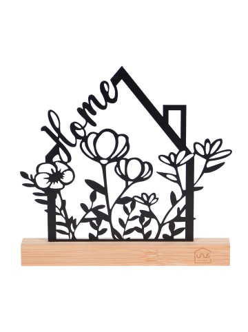 UNUS Aufsteller "Welcome Home" mit Blumen in schwarz oder weiß in Schwarz