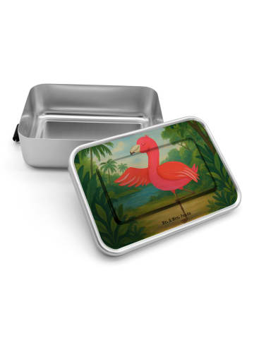 Mr. & Mrs. Panda Bento Box Flamingo Yoga Design ohne Spruch in Weiß