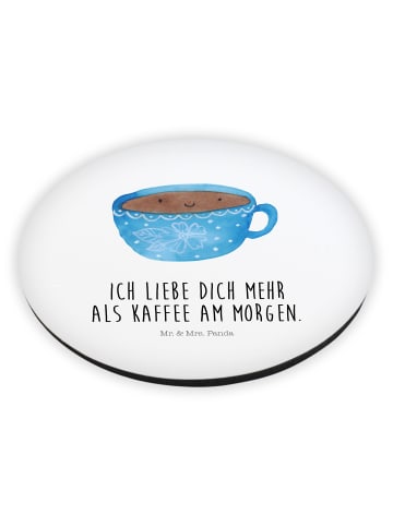 Mr. & Mrs. Panda Rund Magnet Kaffee Tasse mit Spruch in Weiß