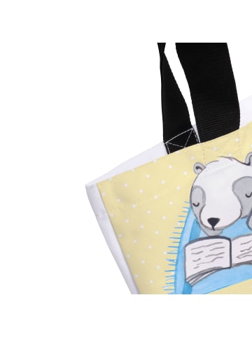 Mr. & Mrs. Panda Tote Bag Sommerglück mit Spruch in Gelb Pastell