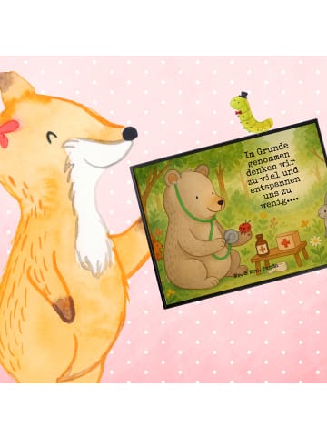 Mr. & Mrs. Panda Schreibunterlage Bär Arzt Design mit Spruch in Weiß