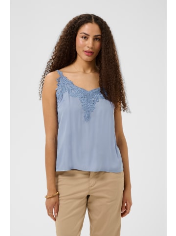 Cream Jersey-Top ärmellos CRANNA A-shape in Stonewash