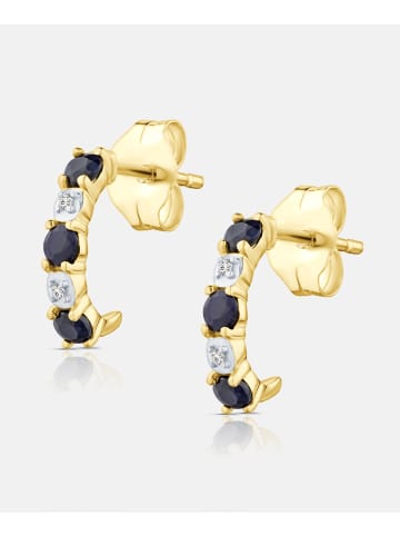 Diamant L'éternel Creolen, mit Saphir, 375 Gelbgold