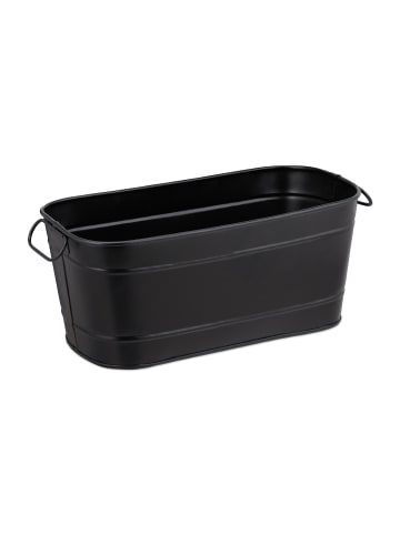 relaxdays Blumenkasten in Schwarz - (B)38x (H)16 x (T)19 cm