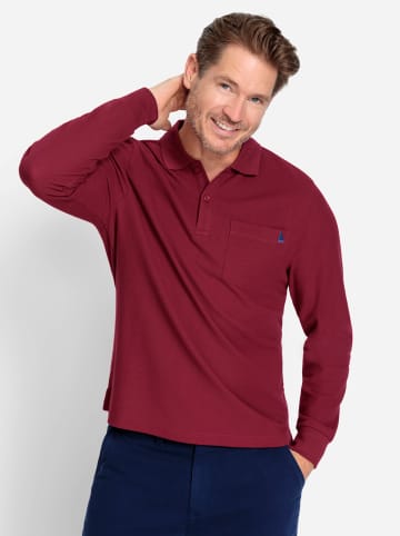 WITT WEIDEN Langarm-Poloshirt in dunkelrot