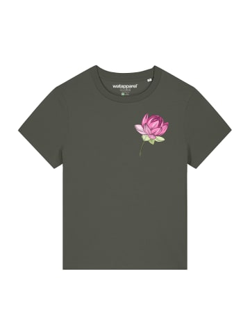 wat? Apparel T-Shirt Blume in Khaki
