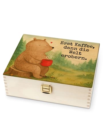 Mr. & Mrs. Panda teebox holz Bär Kaffee Design mit Spruch in Weiß