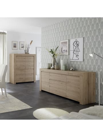 CALICOSY Highboard FIRENZE in Helles - (W) 110 x (H) 140 x (L) 42 cm