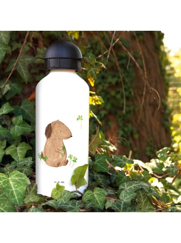Mr. & Mrs. Panda Trinkflasche Für Reisen Hund Kleeblatt ohne Spruch in Weiß