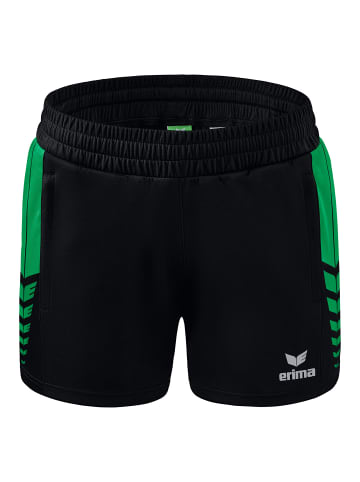 erima Six Wings Shorts in schwarz/smaragd