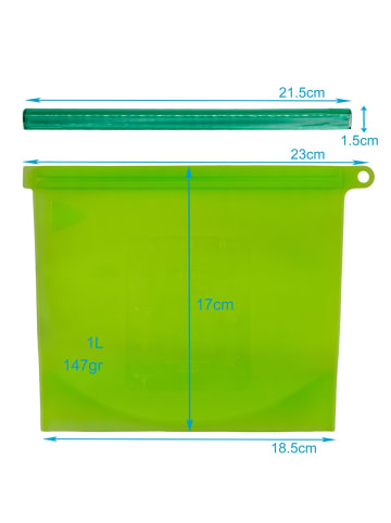 Intirilife 4er-Set Lebensmittelbeutel 1L in Transparent