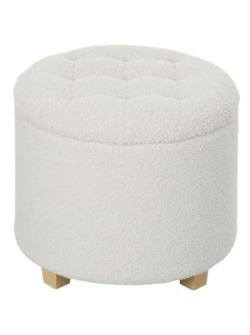 HOMCOM Sitzhocker-Ø45 x 41H cm-Weiß