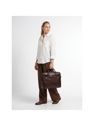 Jost Glasgow Aktentasche Leder 37 cm Laptopfach in brown