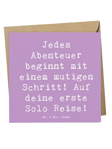 Mr. & Mrs. Panda Grußkarte Spruch Alleine Reisen Unternehmen mit... in Lavendeltraum