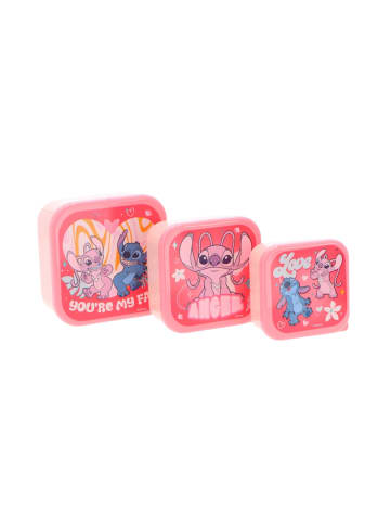 Disney Disney Lilo & Stitch Lunchpaket 5-tlg. Brotdose Trinkflasche Snackbox in Rosa