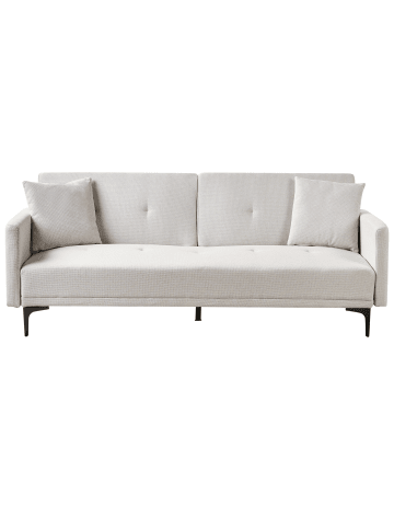 Beliani Schlafsofa LUCAN in Beige/Schwarz - (W) 191 x (H) 75 x (L) 91 cm